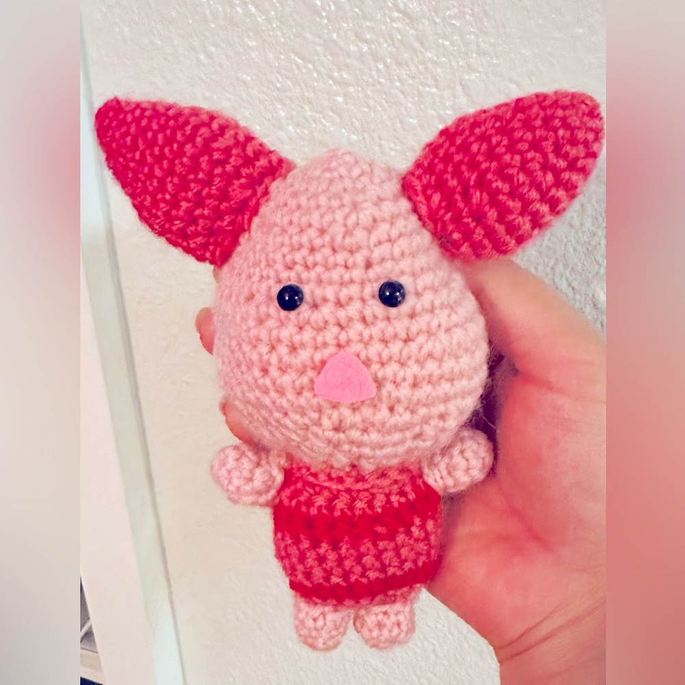 Crocheted piglet